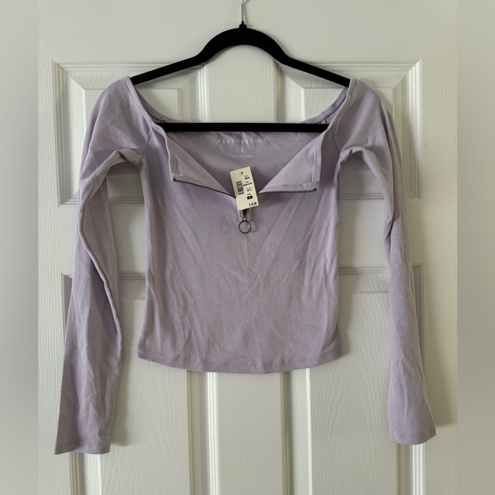 Brand new light purple off the shoulder long sleeve top